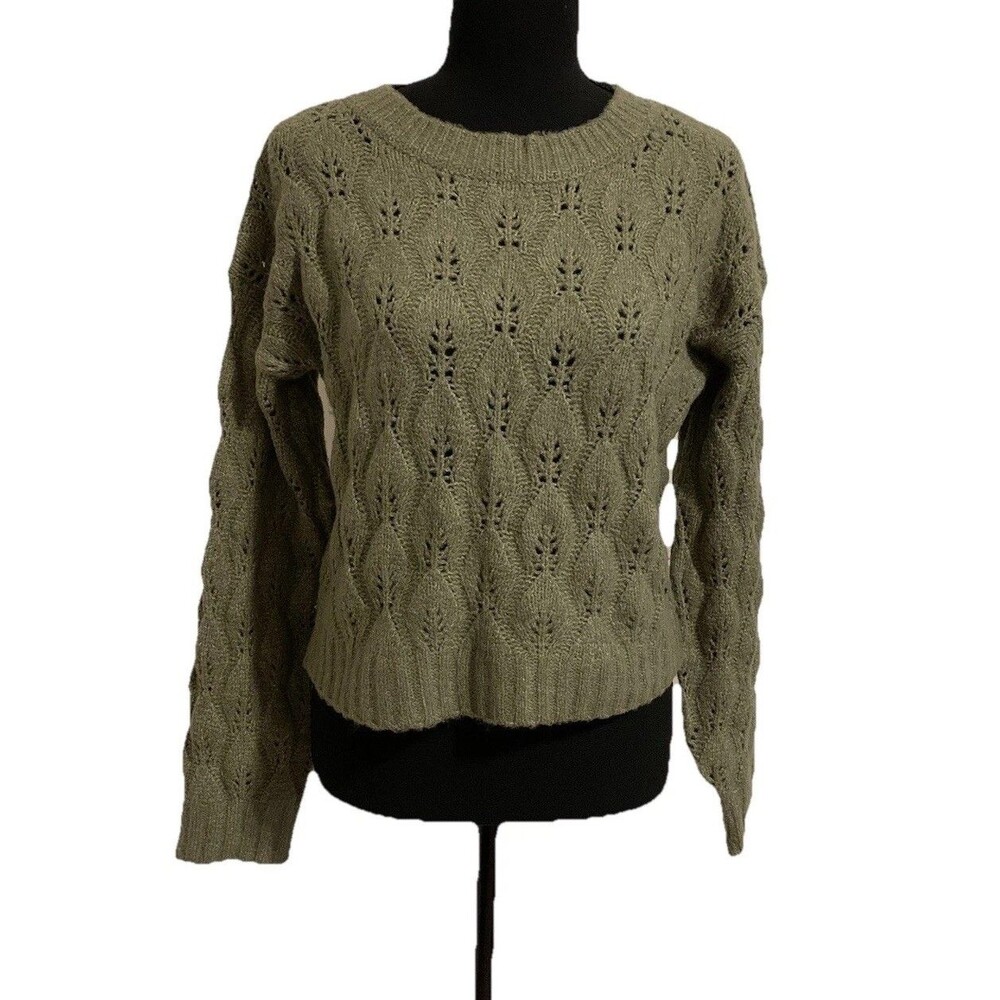 Kohls SO Sweater Size XS Junior Bay Green Leaf Crew Neck New